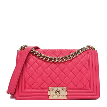 CHANEL Caviar Quilted Medium Boy Flap Dark Pink