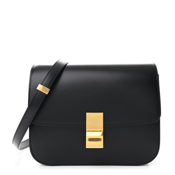 CELINE Box Calfskin Medium Classic Box Flap Black