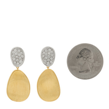 MARCO BICEGO 18K Yellow White Gold Diamond Small Lunaria Earrings