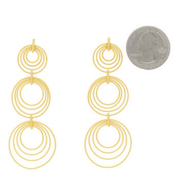 BUCCELLATI 18K Yellow Gold Hawaii Waikiki Circle Drop Earrings