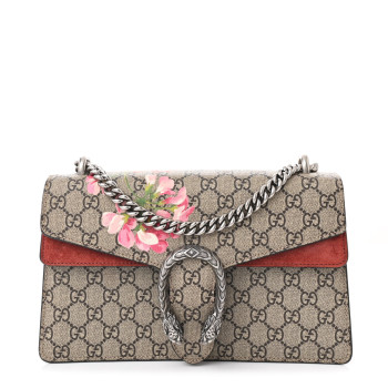 GUCCI GG Supreme Monogram Blooms Small Dionysus Shoulder Bag Beige Multicolor Dry Rose