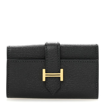 HERMES Chevre Mysore Bearn Multicles 4 Key Holder Black