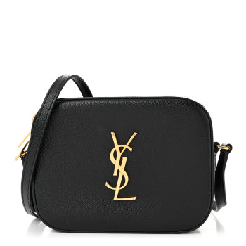 SAINT LAURENT Grain De Poudre Small Classic Monogram Camera Bag Black
