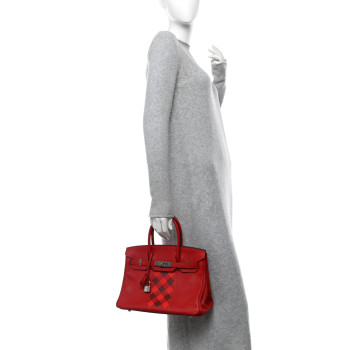 HERMES Swift Epsom Tressage Birkin 30 Rouge Piment Rouge De Coeur Rouge H