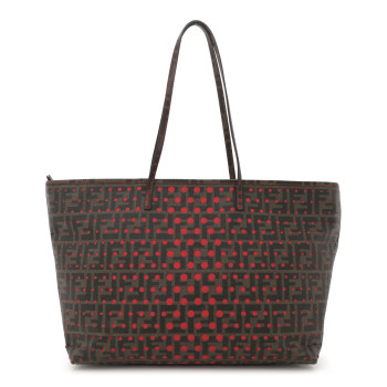 FENDI Zucca Spalmati Perforated Medium Roll Tote Tobacco