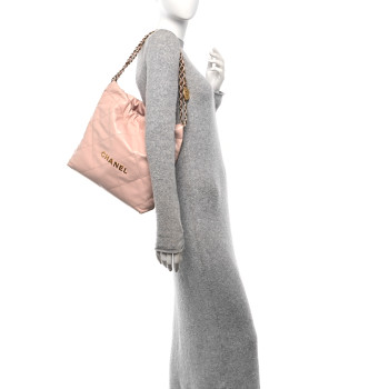 CHANEL Calfskin Quilted Small Chanel 22 Light Pink