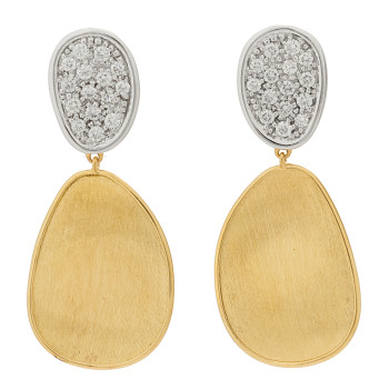 MARCO BICEGO 18K Yellow White Gold Diamond Small Lunaria Earrings