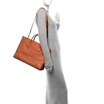 MCM Calfskin Large Munchen Tote Cognac MCM Calfskin Large Munchen Tote Cognac