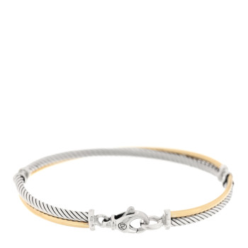DAVID YURMAN Sterling Silver 18K Yellow Gold 3mm Crossover Bracelet