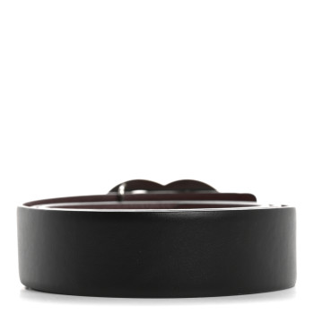 CHANEL Calfskin CC Reversible Belt 80 32 Black Burgundy