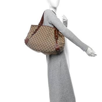 GUCCI Monogram Medium Pelham Shoulder Bag Brown
