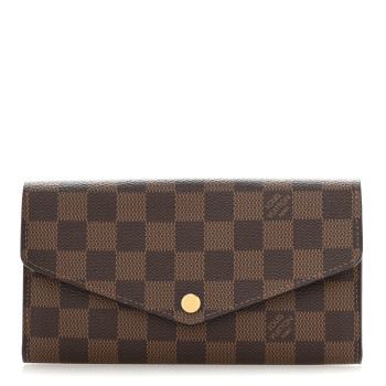 LOUIS VUITTON Damier Ebene Sarah Wallet NM Rose Ballerine