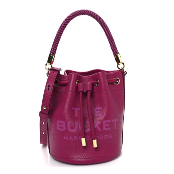 MARC JACOBS Grained Calfskin The Bucket Bag Lipstick Pink