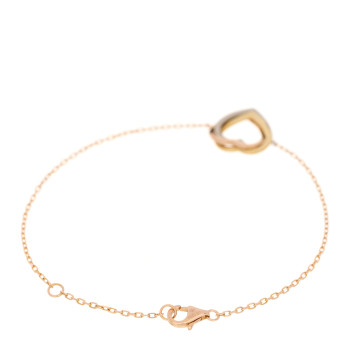 CARTIER 18K Pink Yellow White Gold Trinity Heart Bracelet