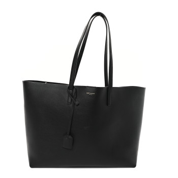 SAINT LAURENT Calfskin Large Shopping Tote Black