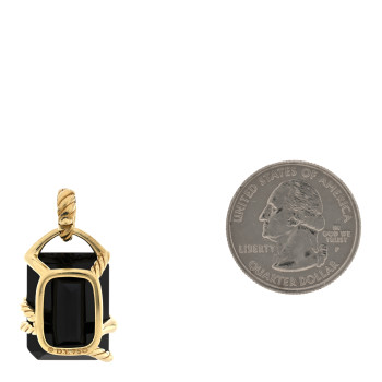 DAVID YURMAN 18K Yellow Gold Diamond Black Onyx Cable Wrap Pendant