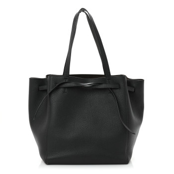 CELINE Soft Grained Calfskin Small Belt Cabas Phantom Grey