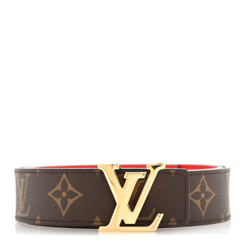 LOUIS VUITTON Monogram 30mm LV Initiales Reversible Belt 85 34 Coquelicot
