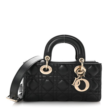 CHRISTIAN DIOR Lambskin Cannage Small Lady D-Joy Black CHRISTIAN DIOR Lambskin Cannage Small Lady D-Joy Black