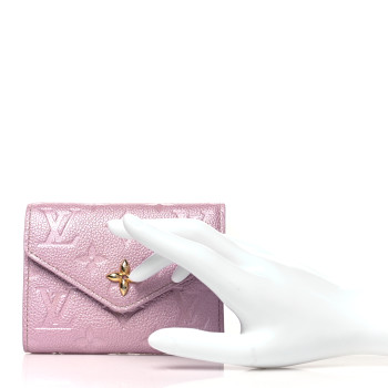 LOUIS VUITTON Empreinte Monogram Flower Victorine Wallet Pearly Lilac