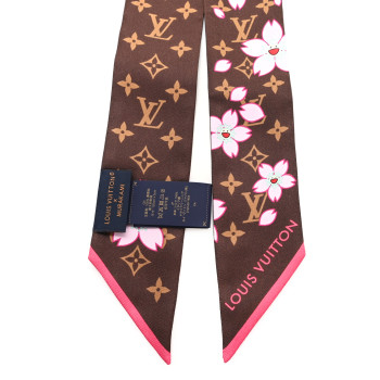LOUIS VUITTON LV X TM Silk Monogram Cherry Blossom BB Bandeau Tan