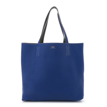 HERMES Taurillon Clemence Double Sens 36 Reversible Tote Graphite Bleu Electrique