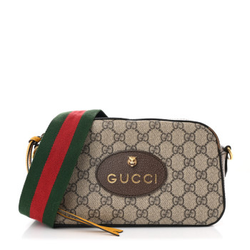 GUCCI GG Supreme Monogram Web Neo Vintage Shoulder Bag Beige New Acero Crop