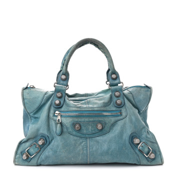 BALENCIAGA Agneau Giant 21 Silver Hardware Work Cyclade