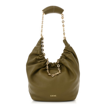 LOEWE Mellow Nappa Small Squeeze Bag Olive