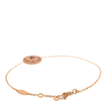 CHRISTIAN DIOR 18K Rose Gold Ruby Mother of Pearl Rose Des Vents Bracelet
