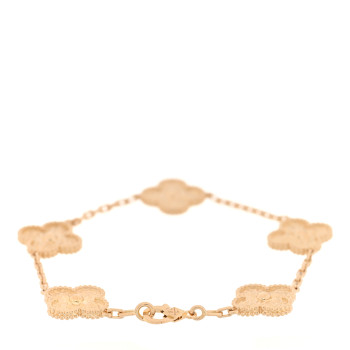 VAN CLEEF & ARPELS 18K Yellow Gold 5 Motifs Vintage Alhambra Bracelet VAN CLEEF & ARPELS 18K Yellow Gold 5 Motifs Vintage Alhambra Bracelet