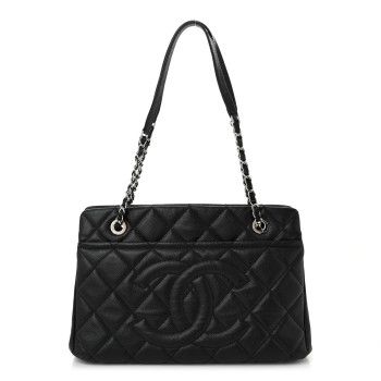 CHANEL Caviar Quilted Timeless CC Soft Tote Black