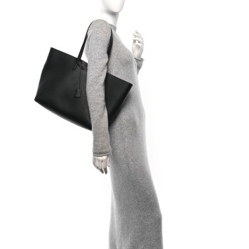 SAINT LAURENT Calfskin Large Shopping Tote Black