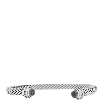 DAVID YURMAN Sterling Silver Diamond Prasiolite 5mm Cable Classics Bracelet