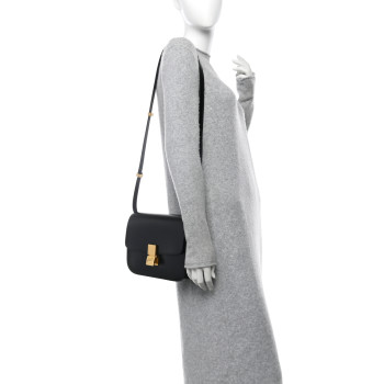 CELINE Box Calfskin Medium Classic Box Flap Black
