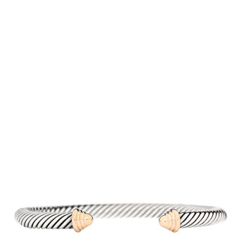 DAVID YURMAN Sterling Silver 14K Yellow Gold 5mm Cable Classics Bracelet