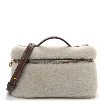LORO PIANA CashFur Calfskin L19 Extra Pocket Pouch Ancient Paper