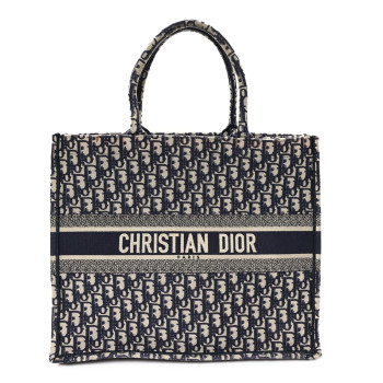 CHRISTIAN DIOR Oblique Large Book Tote Blue Multicolor