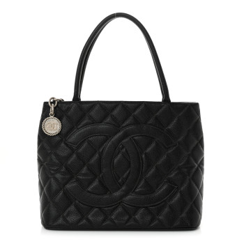 CHANEL Caviar Quilted Medallion Tote Black