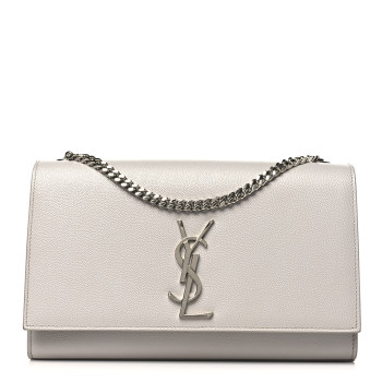 SAINT LAURENT Grain De Poudre Medium Classic Monogram Kate Satchel Souris