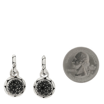 JOHN HARDY Sterling Silver Black Sapphire Kali Batu Drop Earrings