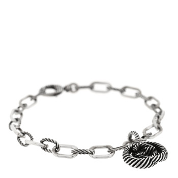GUCCI Sterling Silver Interlocking G Charm Bracelet