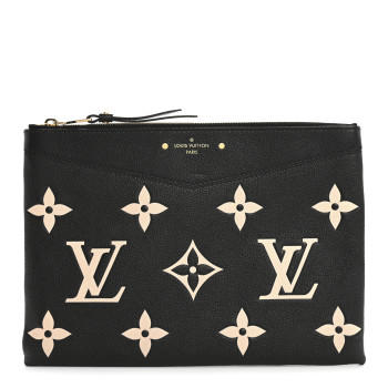 LOUIS VUITTON Empreinte Monogram Giant Daily Pouch Black Beige