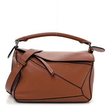LOEWE Calfskin Small Puzzle Bag Tan