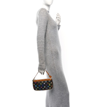 LOUIS VUITTON Monogram Multicolor Pochette Accessories Black