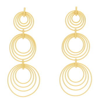 BUCCELLATI 18K Yellow Gold Hawaii Waikiki Circle Drop Earrings