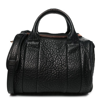 ALEXANDER WANG Pebbled Lambskin Rockie Black Rose Gold Hardware