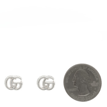 GUCCI Sterling Silver GG Stud Earrings