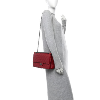 CHANEL Aged Calfskin Quilted 2.55 Reissue 226 Flap Dark Red