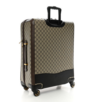 GUCCI GG Supreme Monogram Web Medium Savoy Trolley Beige Ebony
